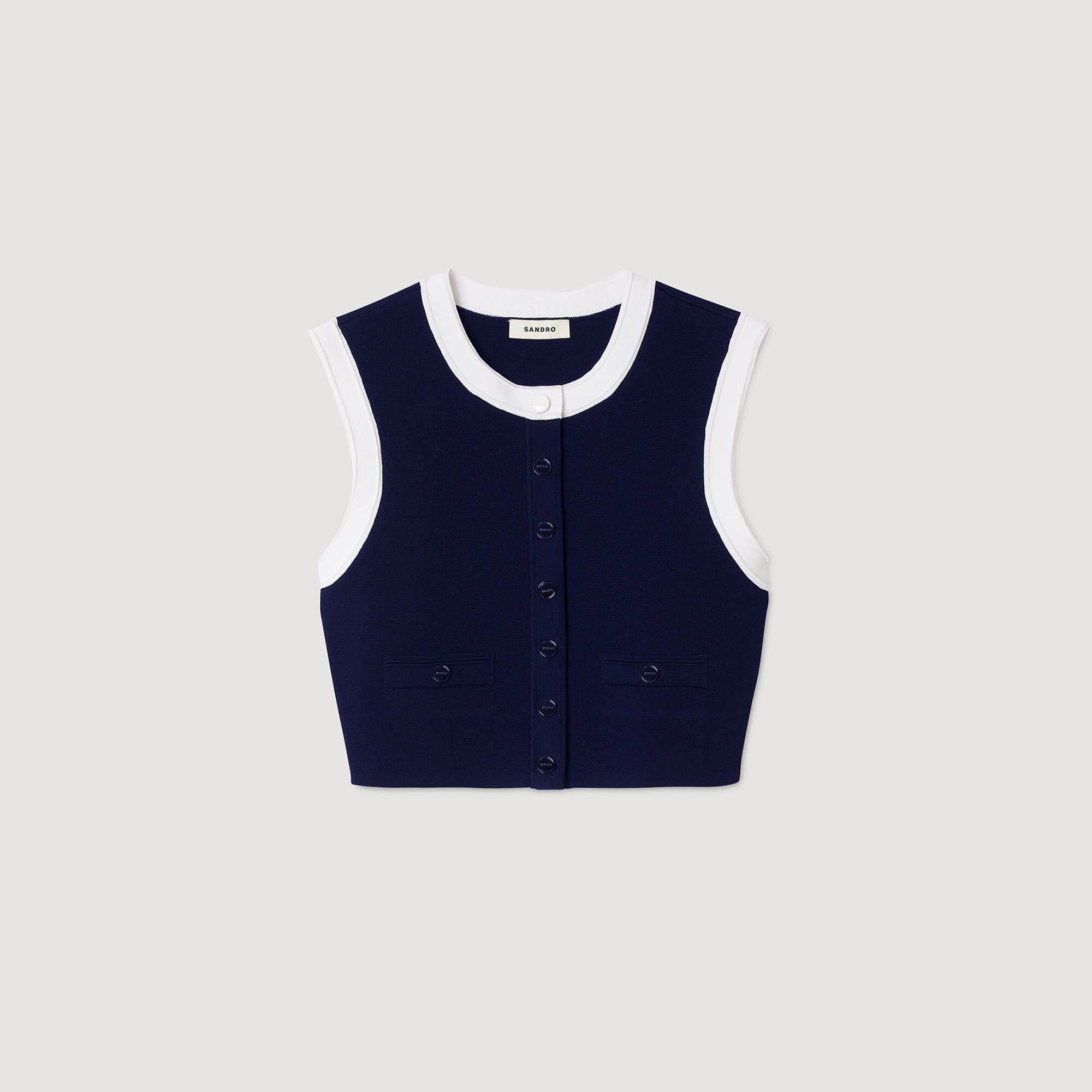 Gilet corto bicolore