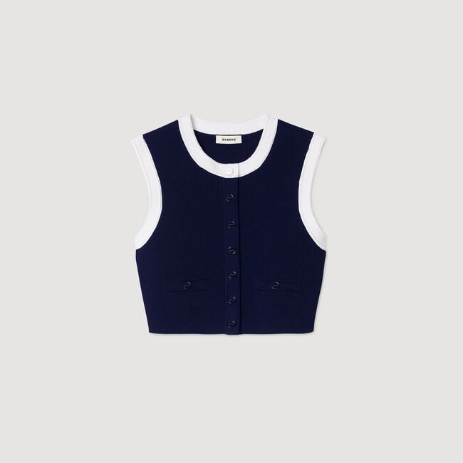 Gilet corto bicolore
