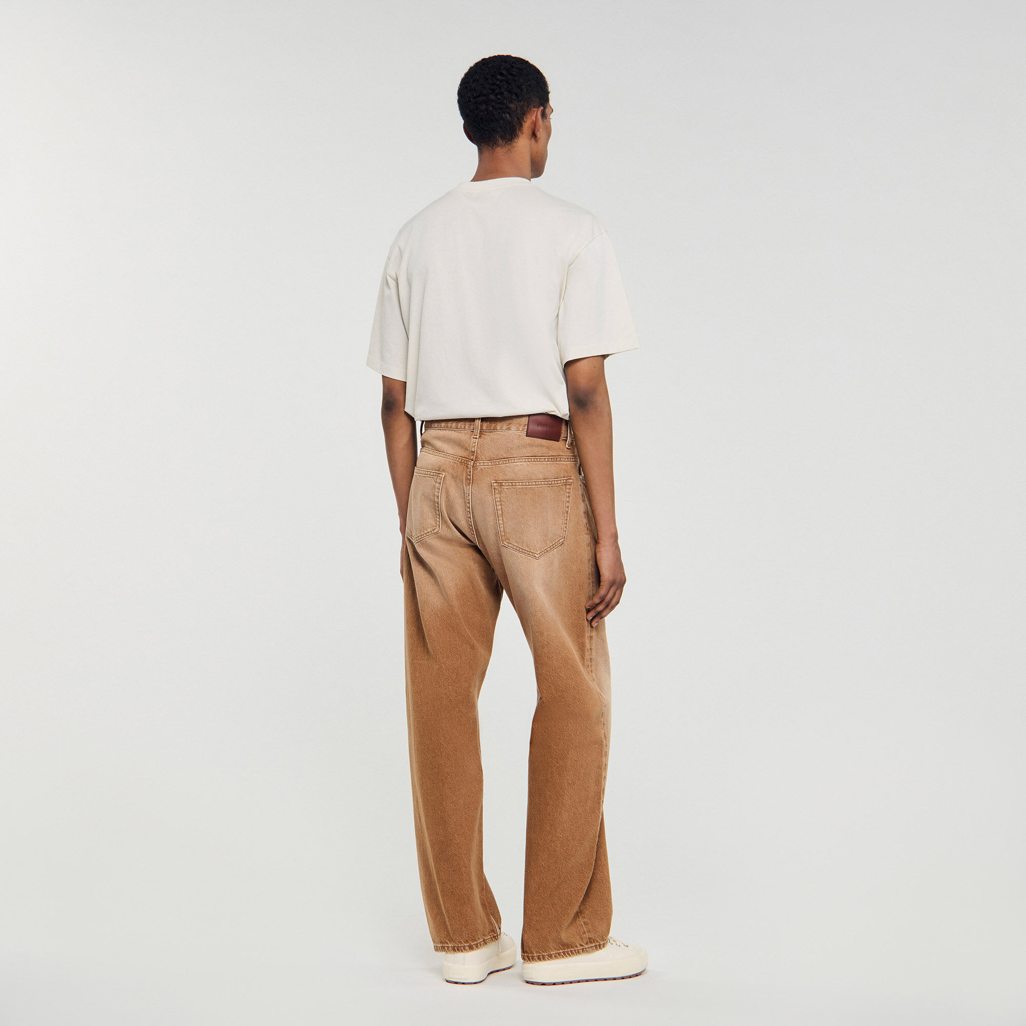 Jeans baggy in cotone délavé