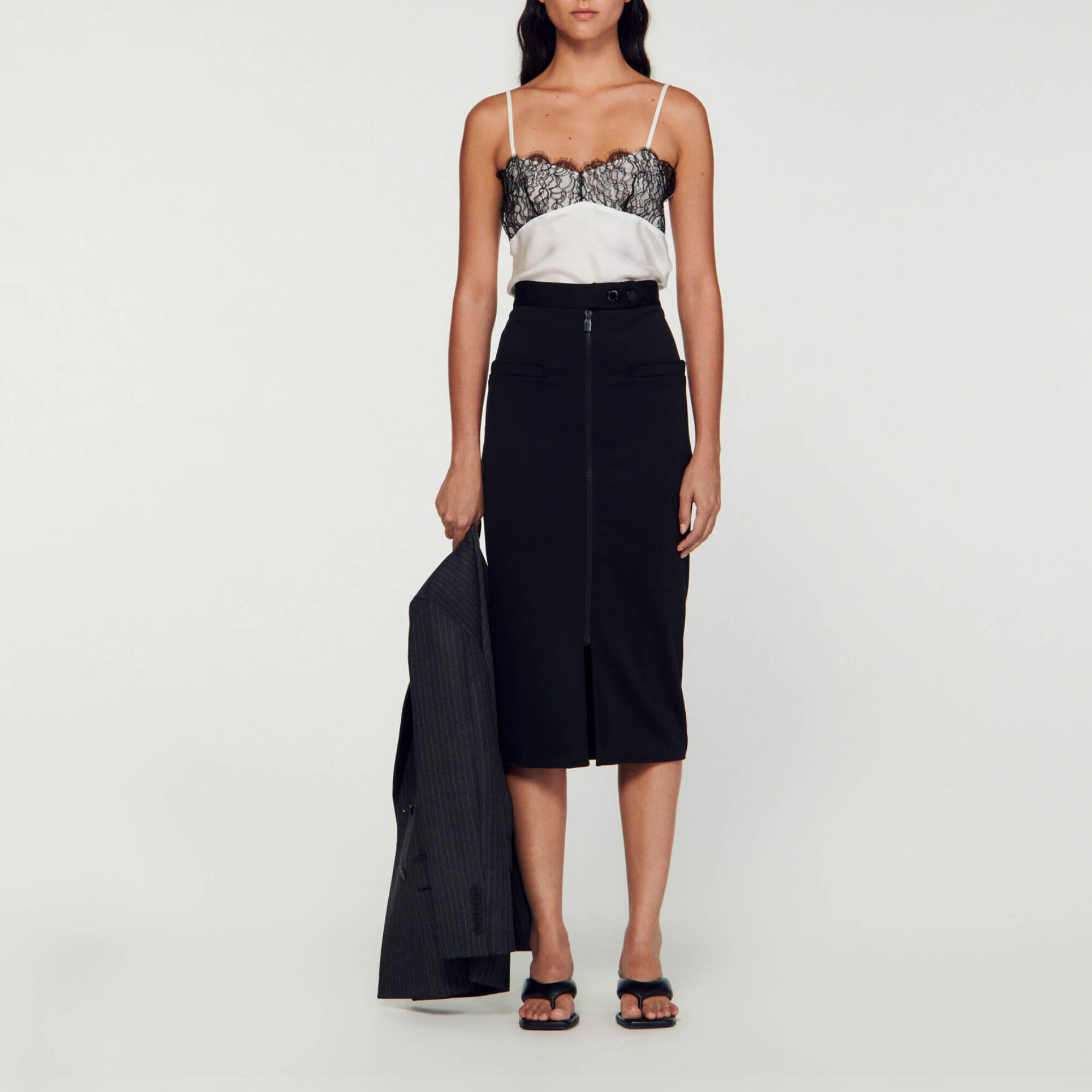 Gonna a tubino con zip