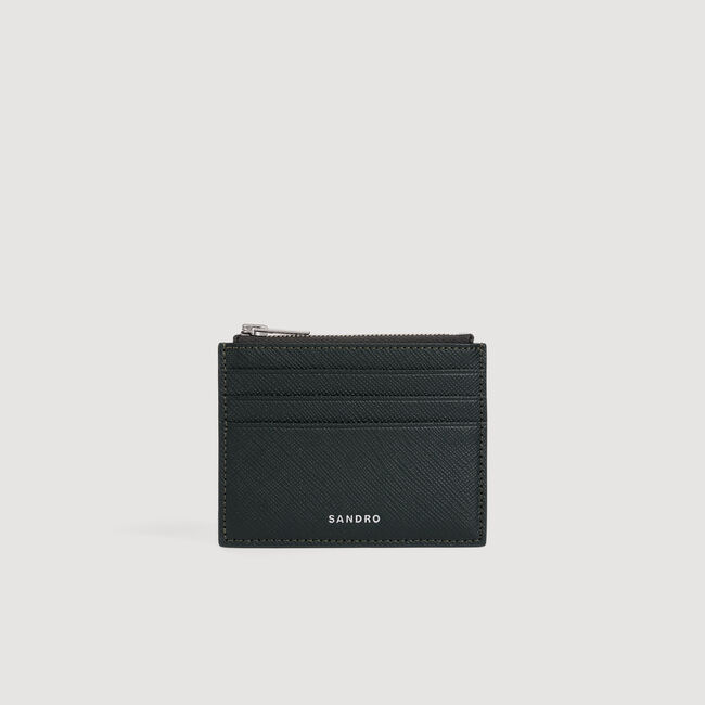 Portacarte con zip in ecopelle
