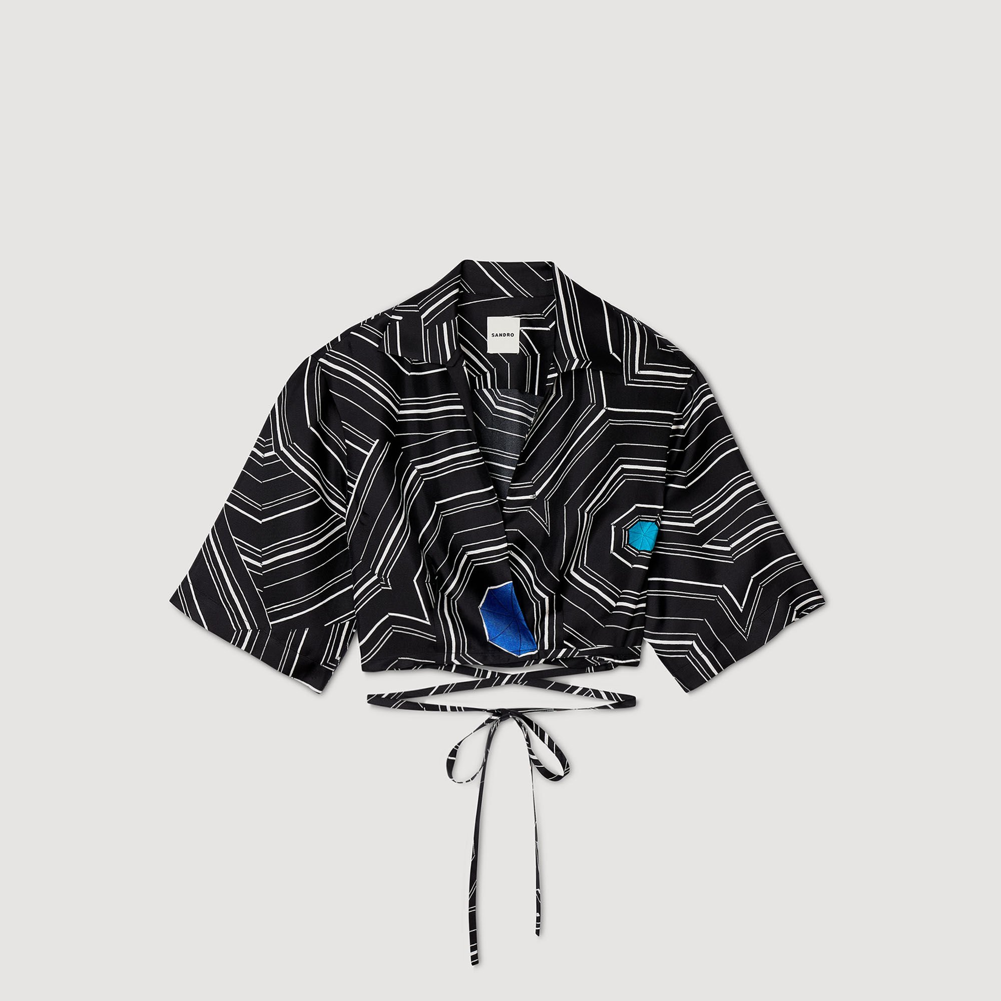 Camicia in seta stampa a spirali
