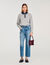 Maglione con colletto in jeans