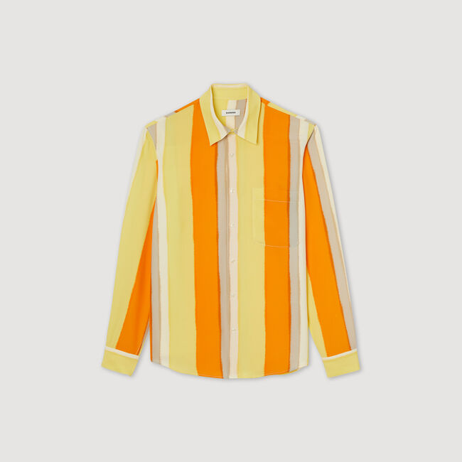 Camicia fluida a righe a maniche lunghe