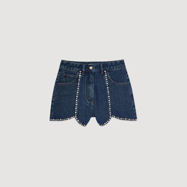 Shorts in denim glitterati