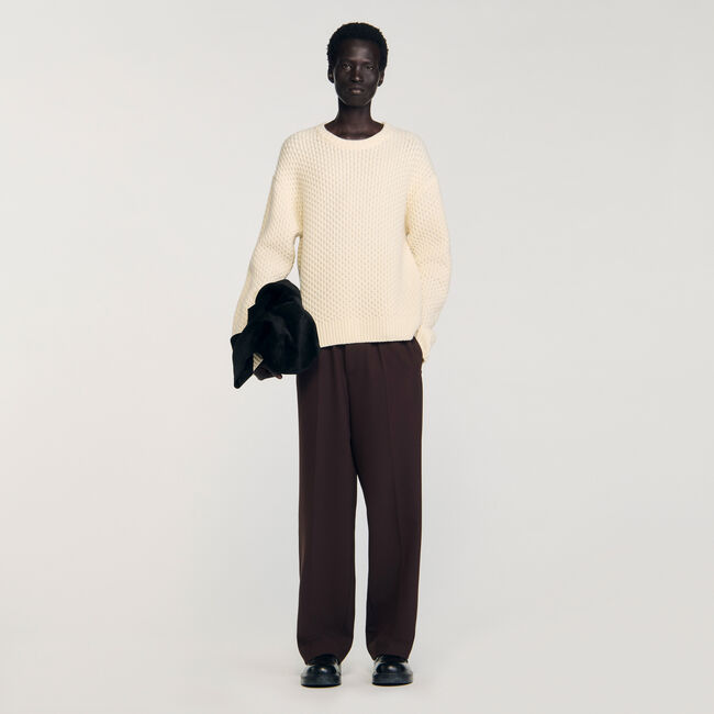 Maglione in lana punto nido d'ape