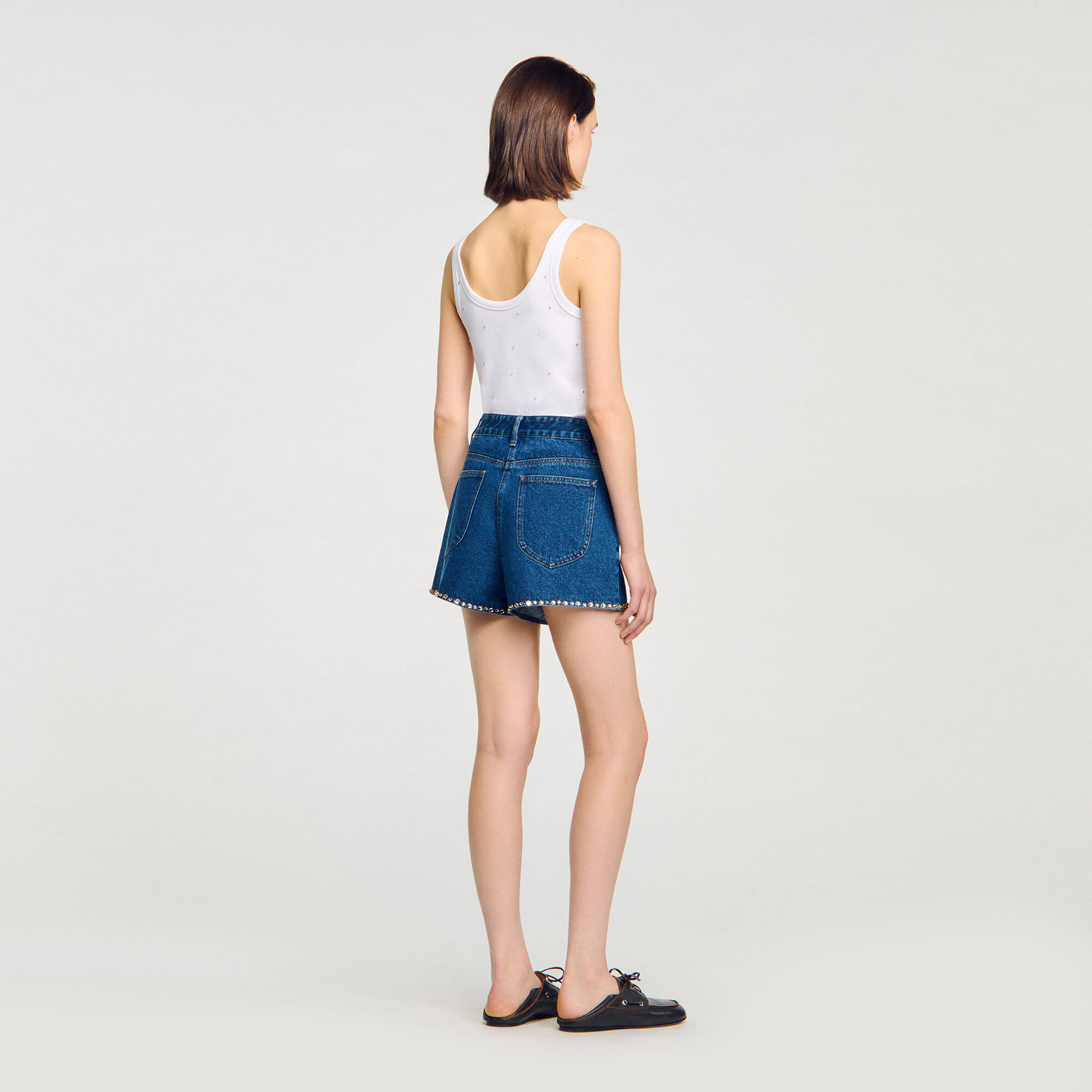 Shorts in denim glitterati