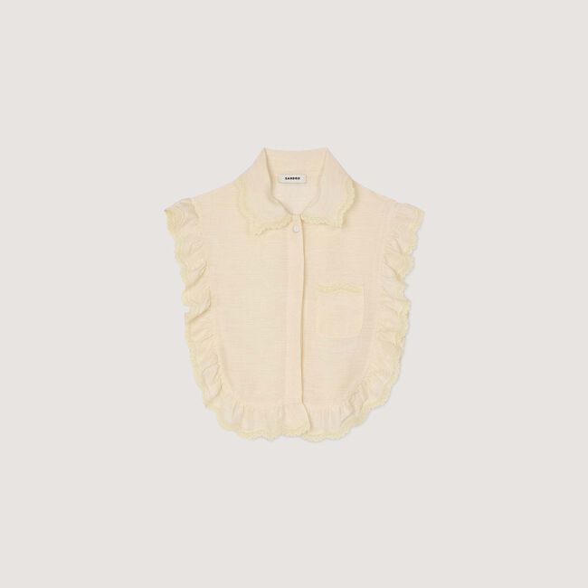 Collo camicia con dettagli in pizzo