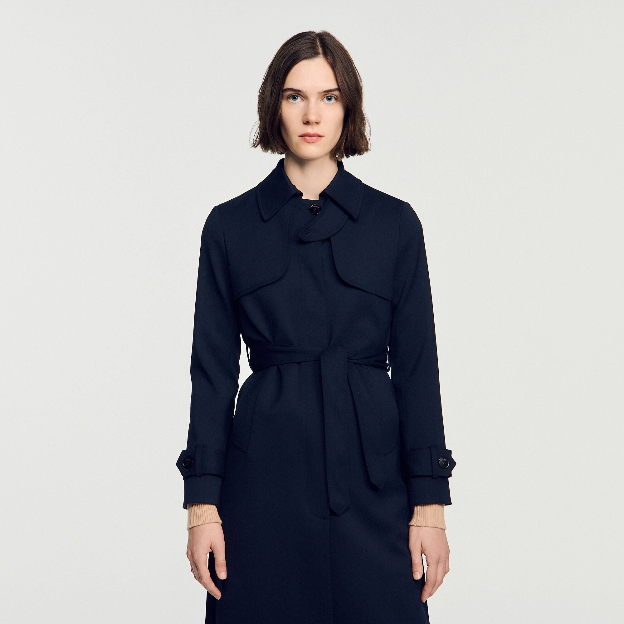 Trench con inserto plissettato - Donna | Sandro