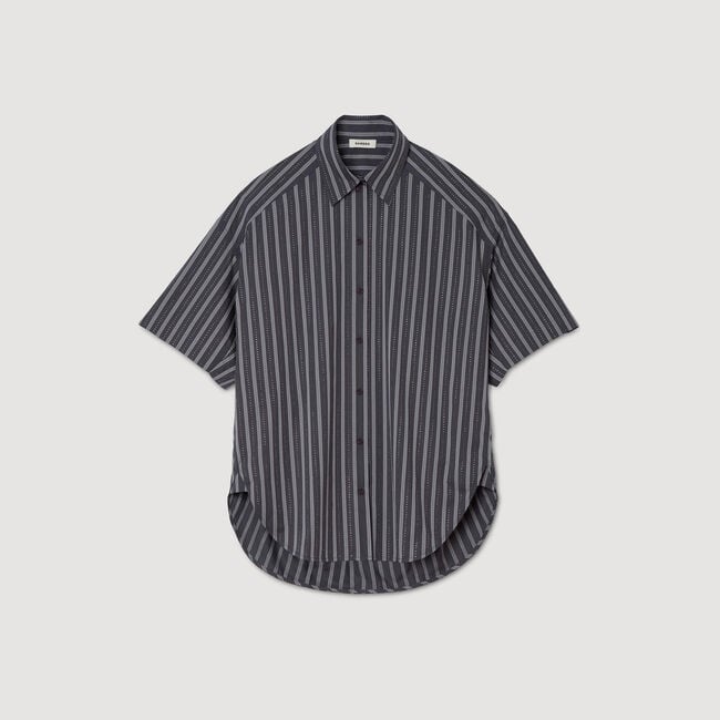 Camicia oversize a righe glitterata