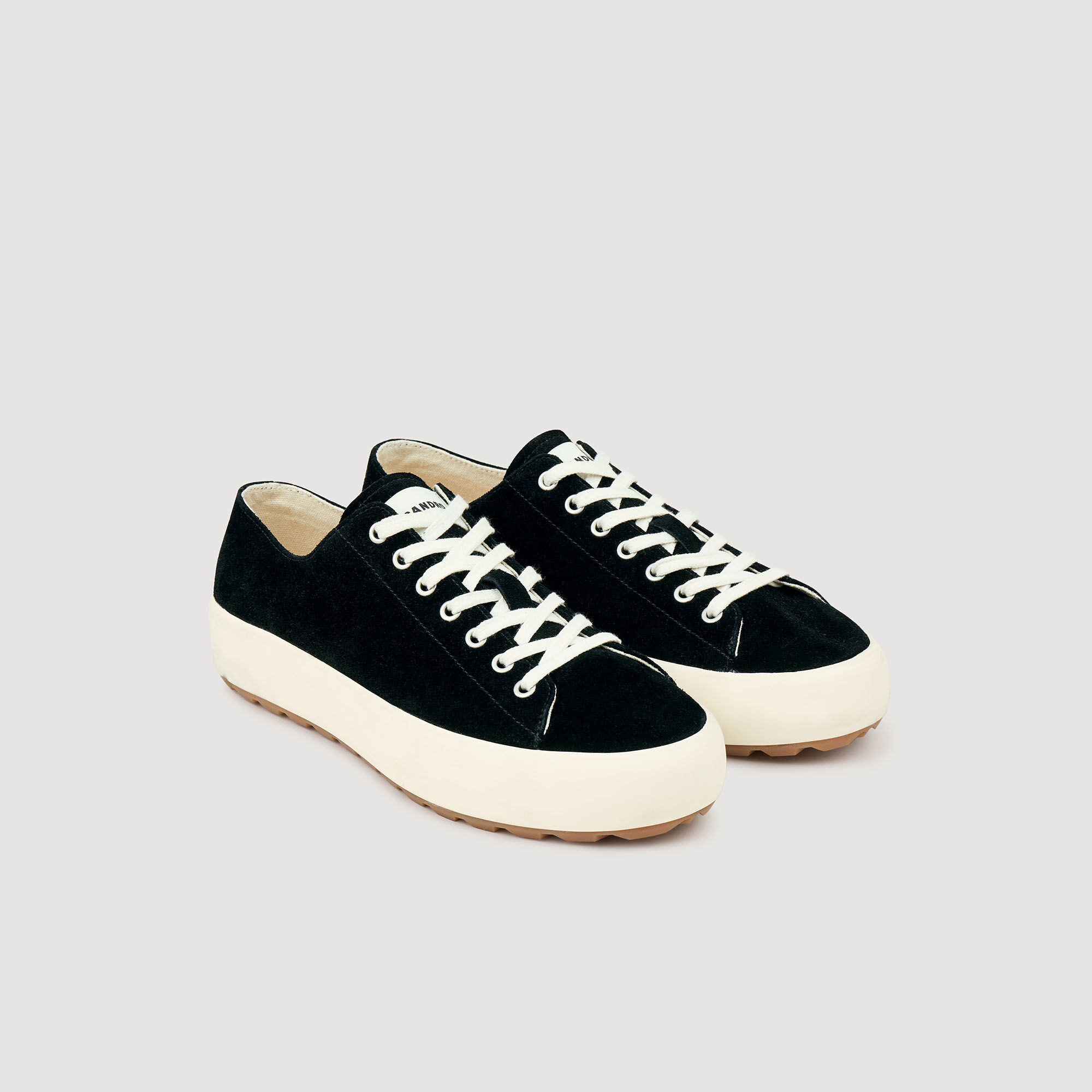 Sneakers basse in crosta di pelle