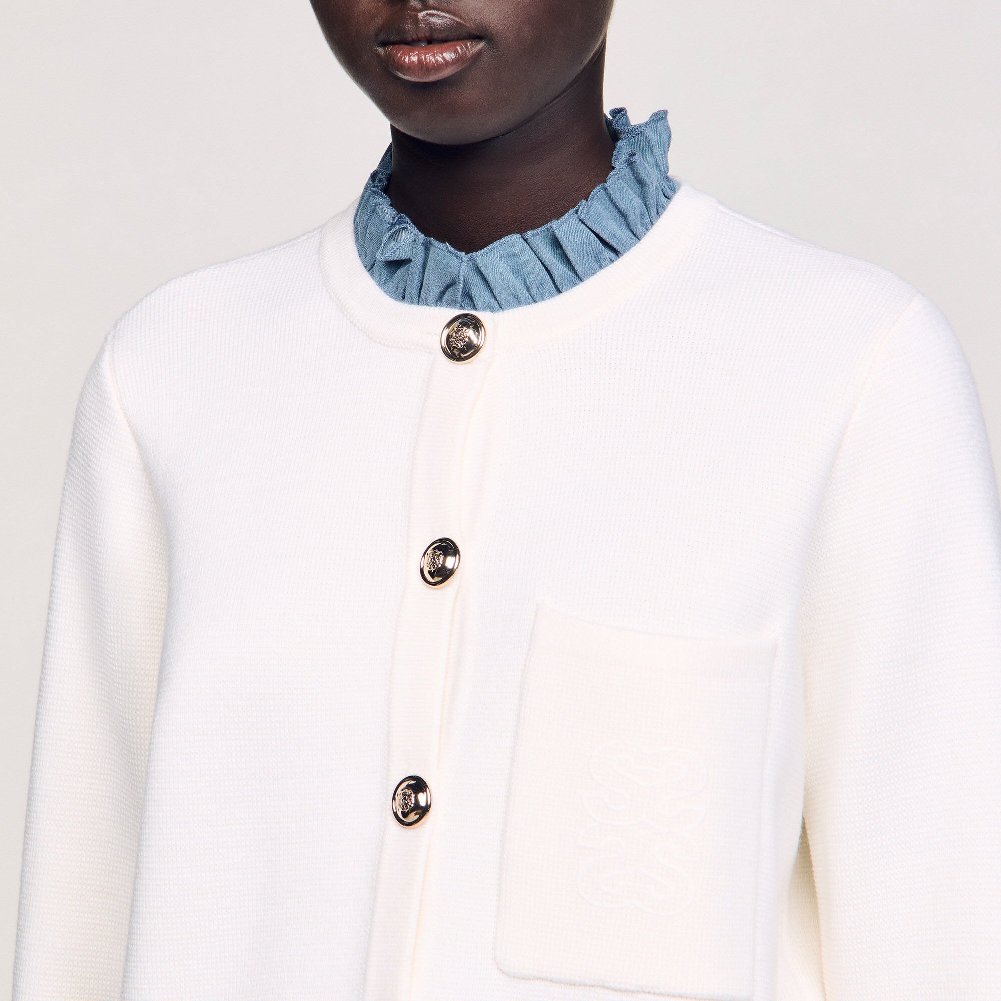 Cardigan a collo alto
