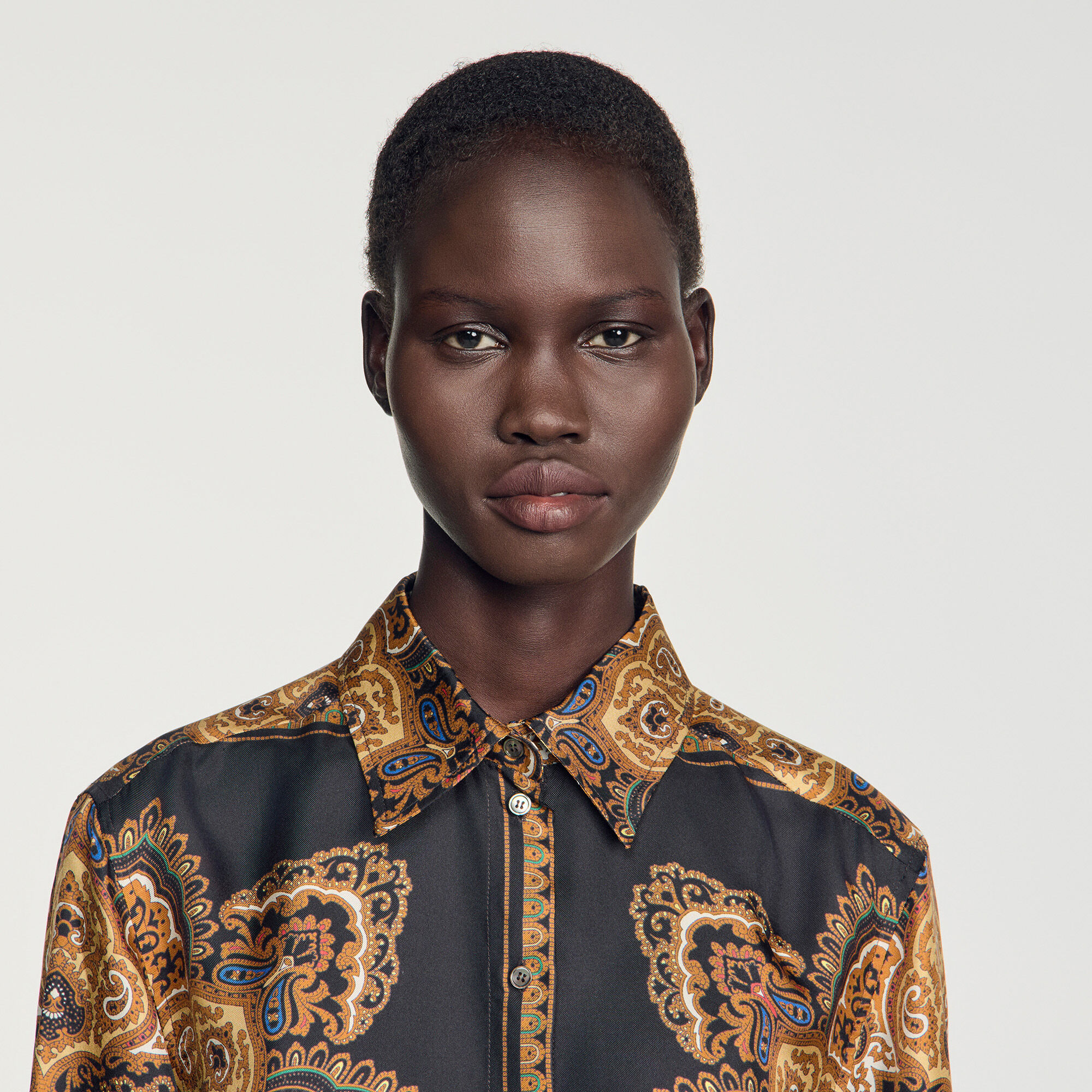 Camicia in seta stampa foulard - Donna | Sandro