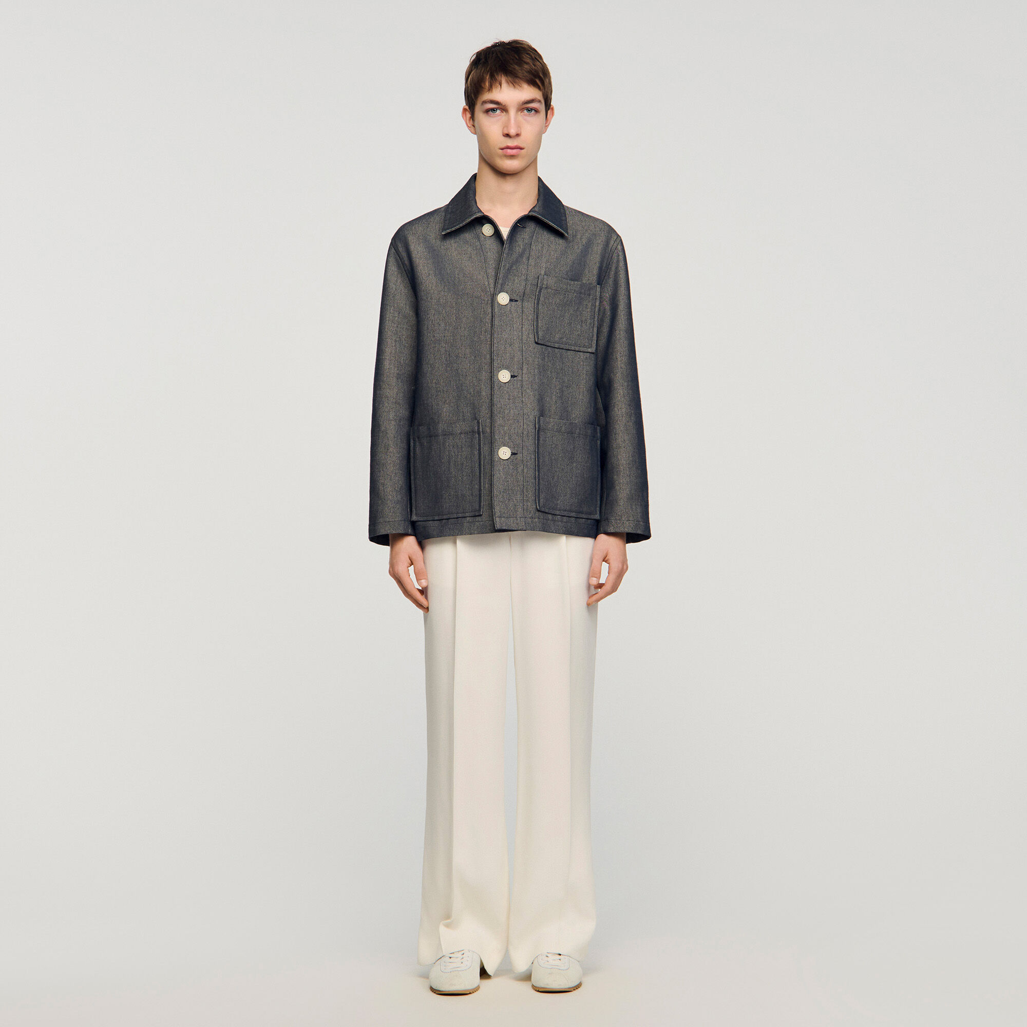 Giubbotto worker effetto denim