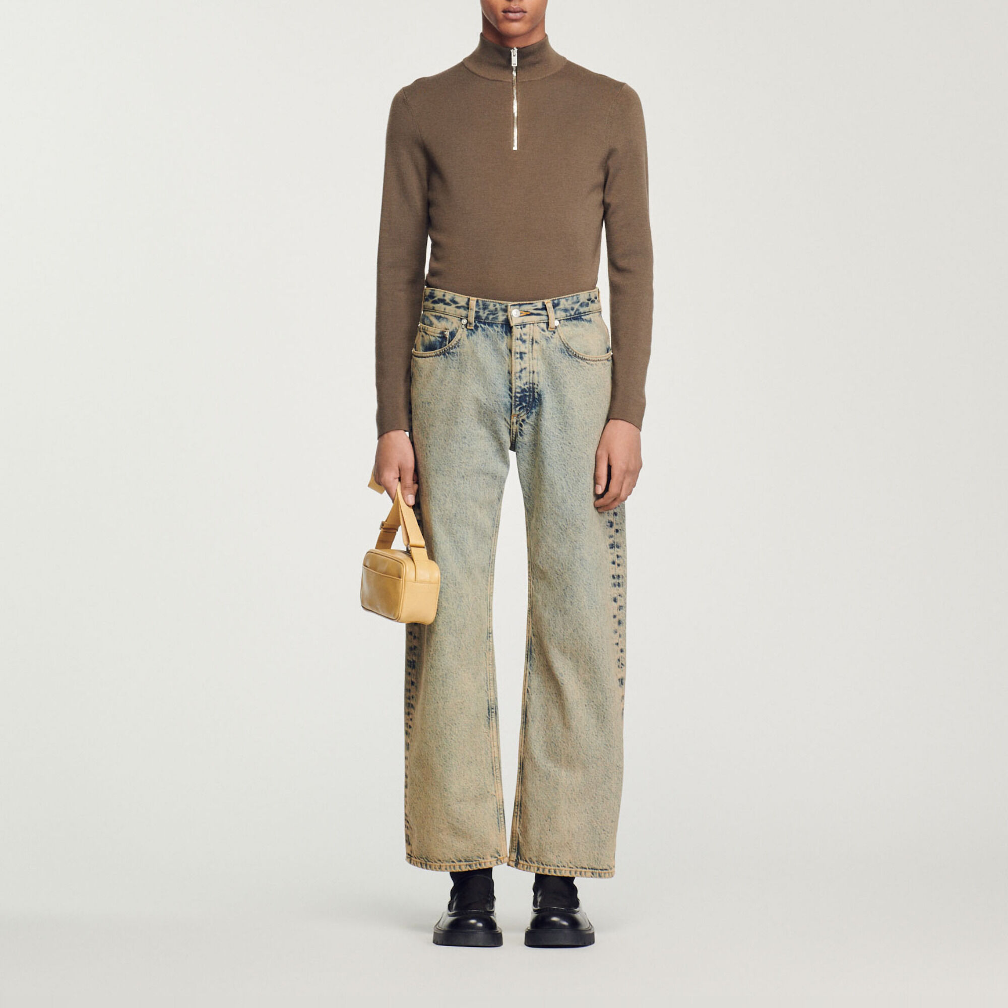 Maglia in lana con collo con zip