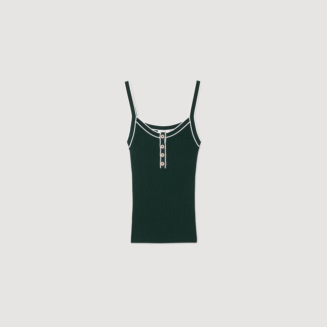 Canottiera in maglia bicolore