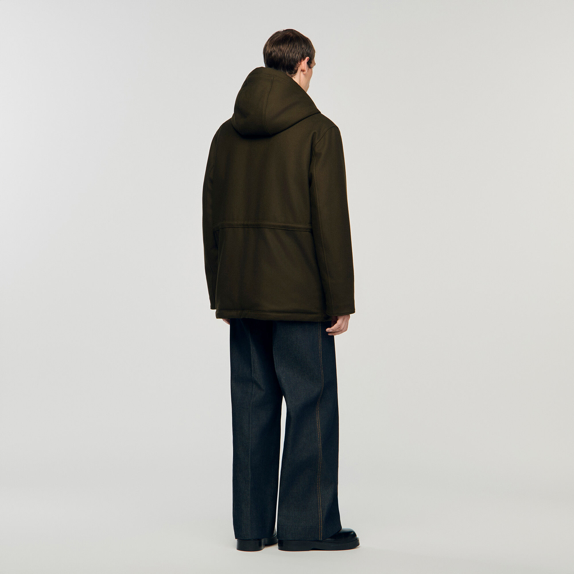 Parka in lana con cappuccio