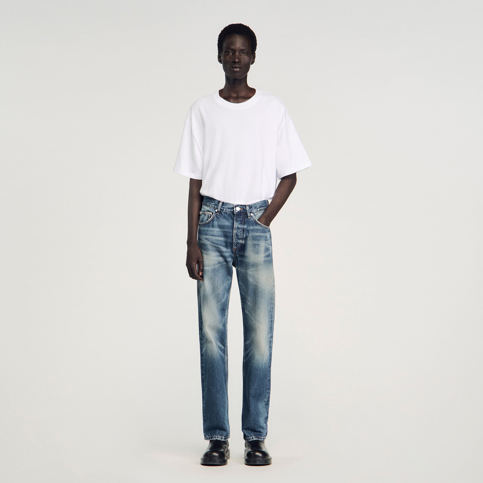 Jeans regular délavé