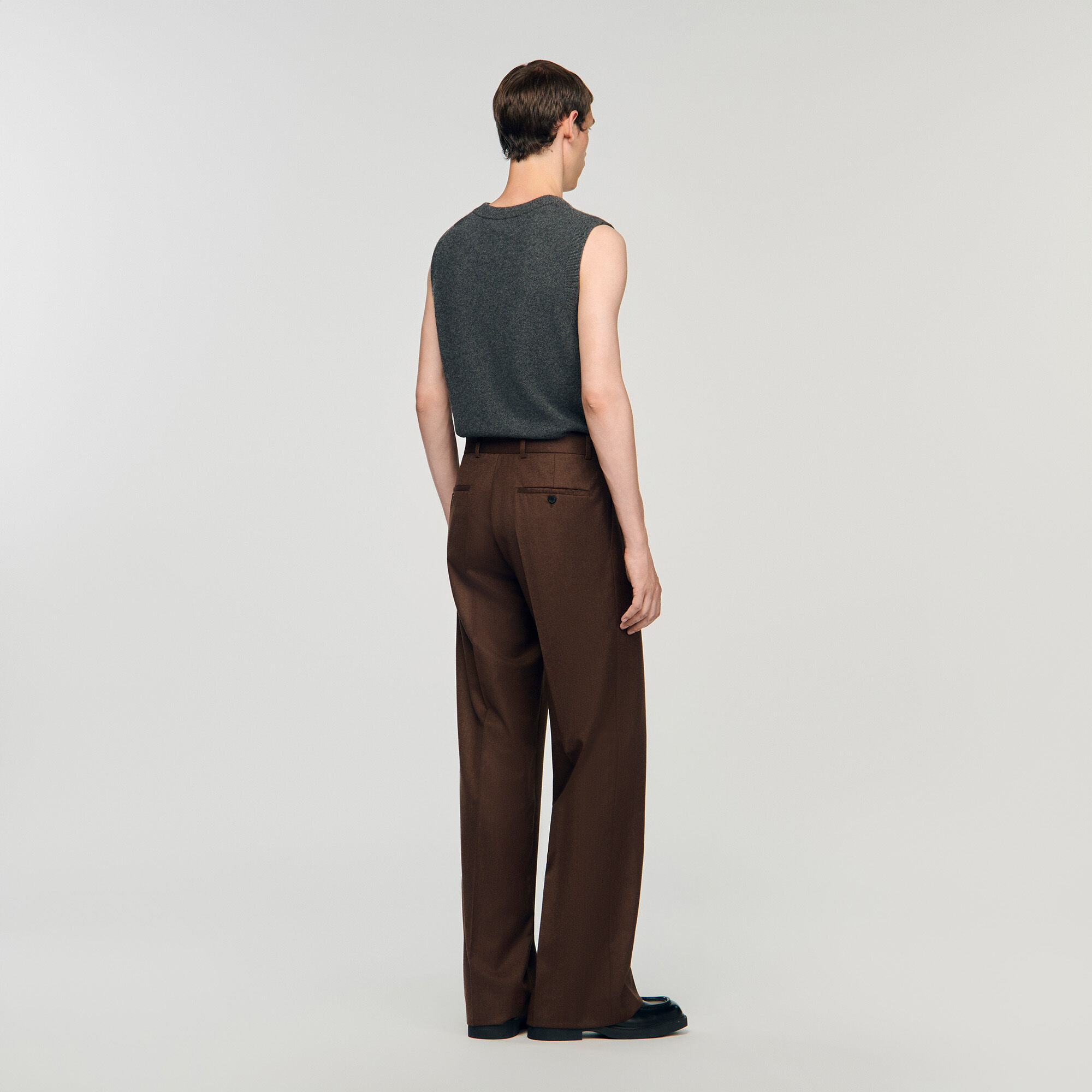 Pantaloni larghi in lana