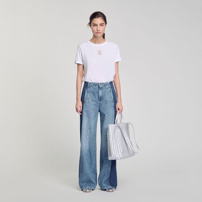 T-shirt in cotone con ricamo