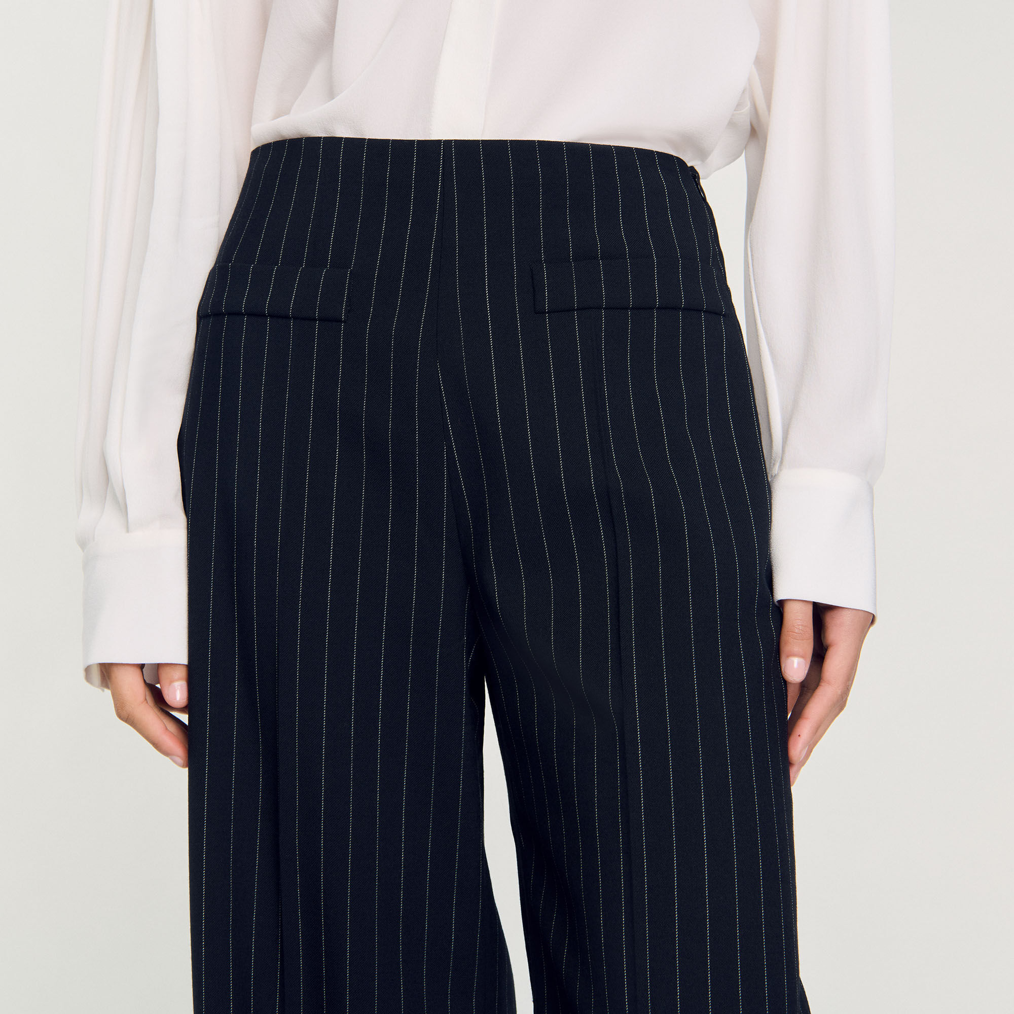 Pantaloni dritti a righine