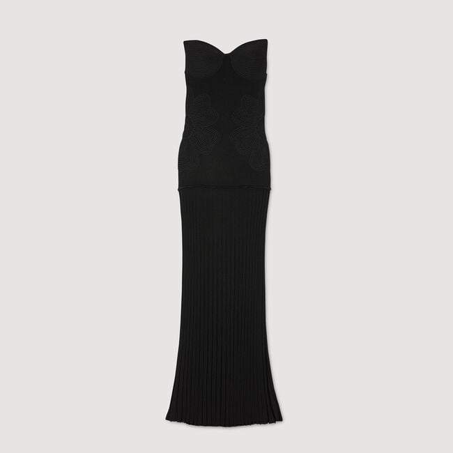 Abito bustier in maglia