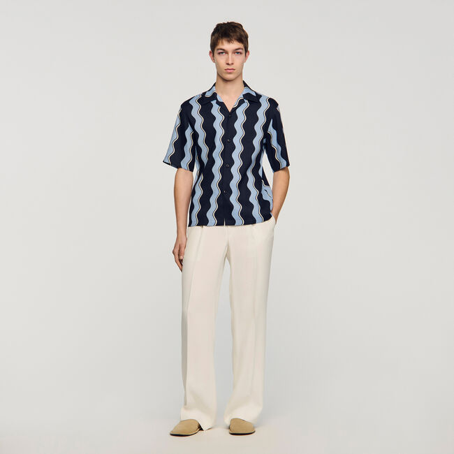 Camicia di lino stampata