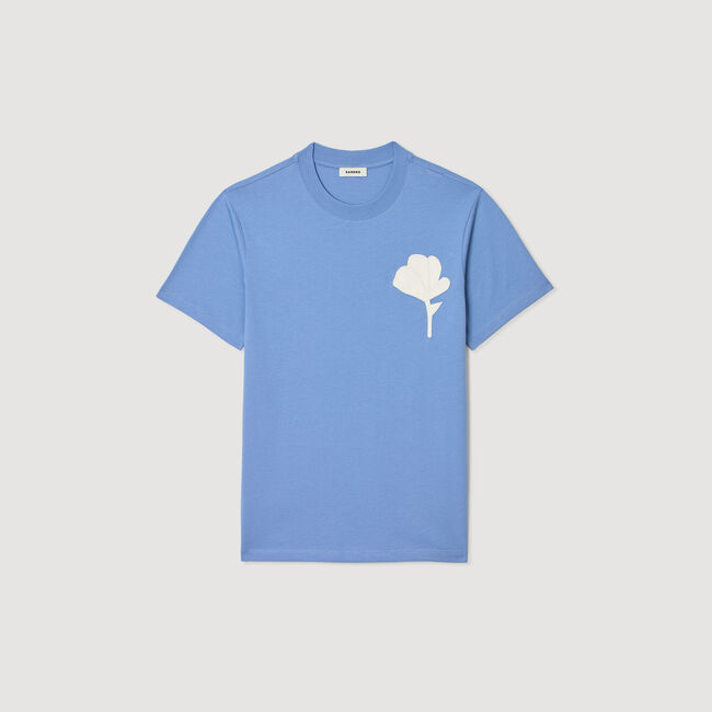 T-shirt con inserto a fiore