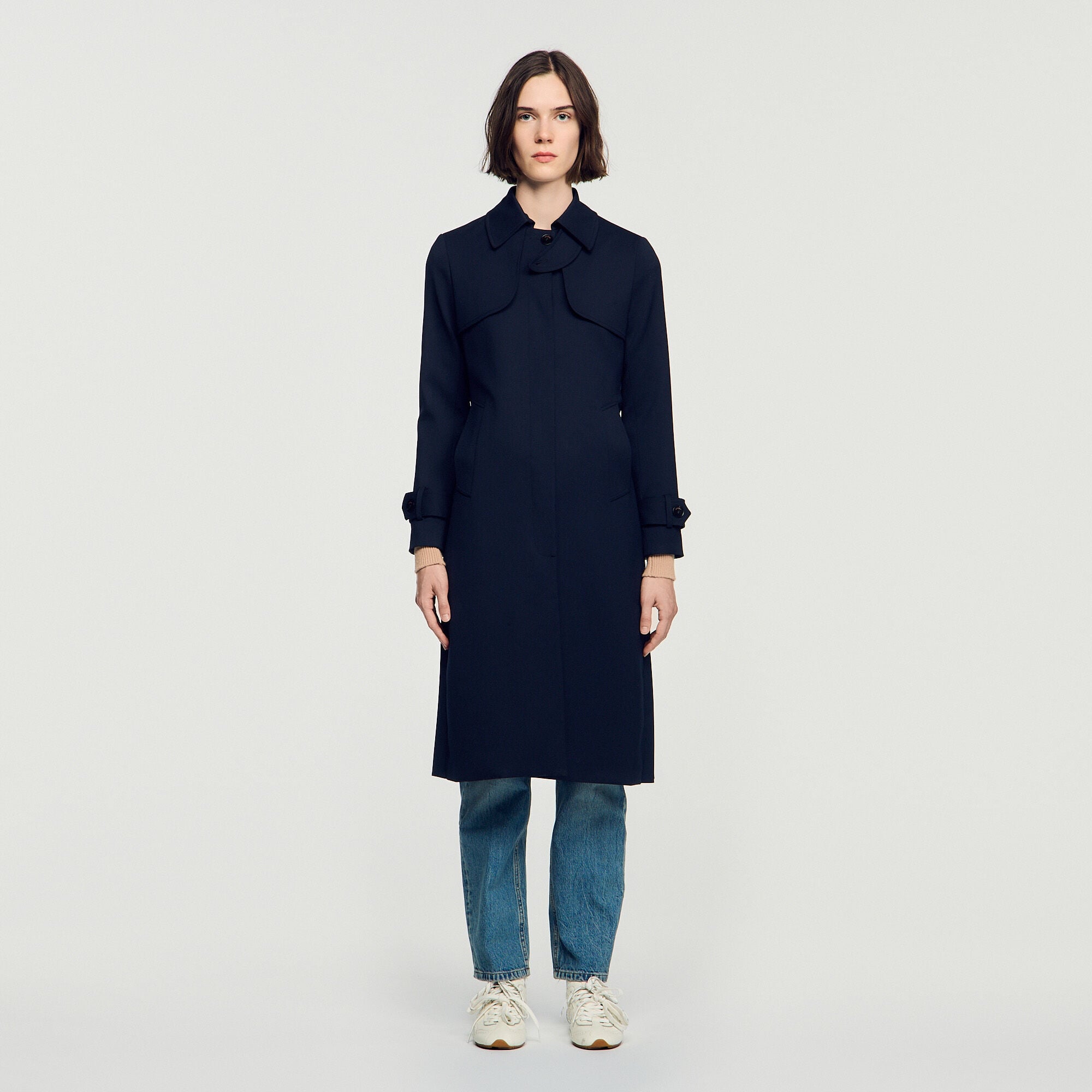 Trench con inserto plissettato - Donna | Sandro