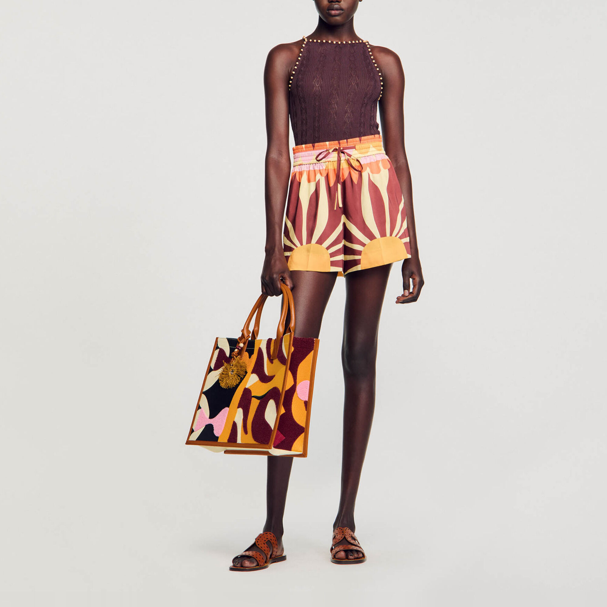 Canotta in maglia con perline