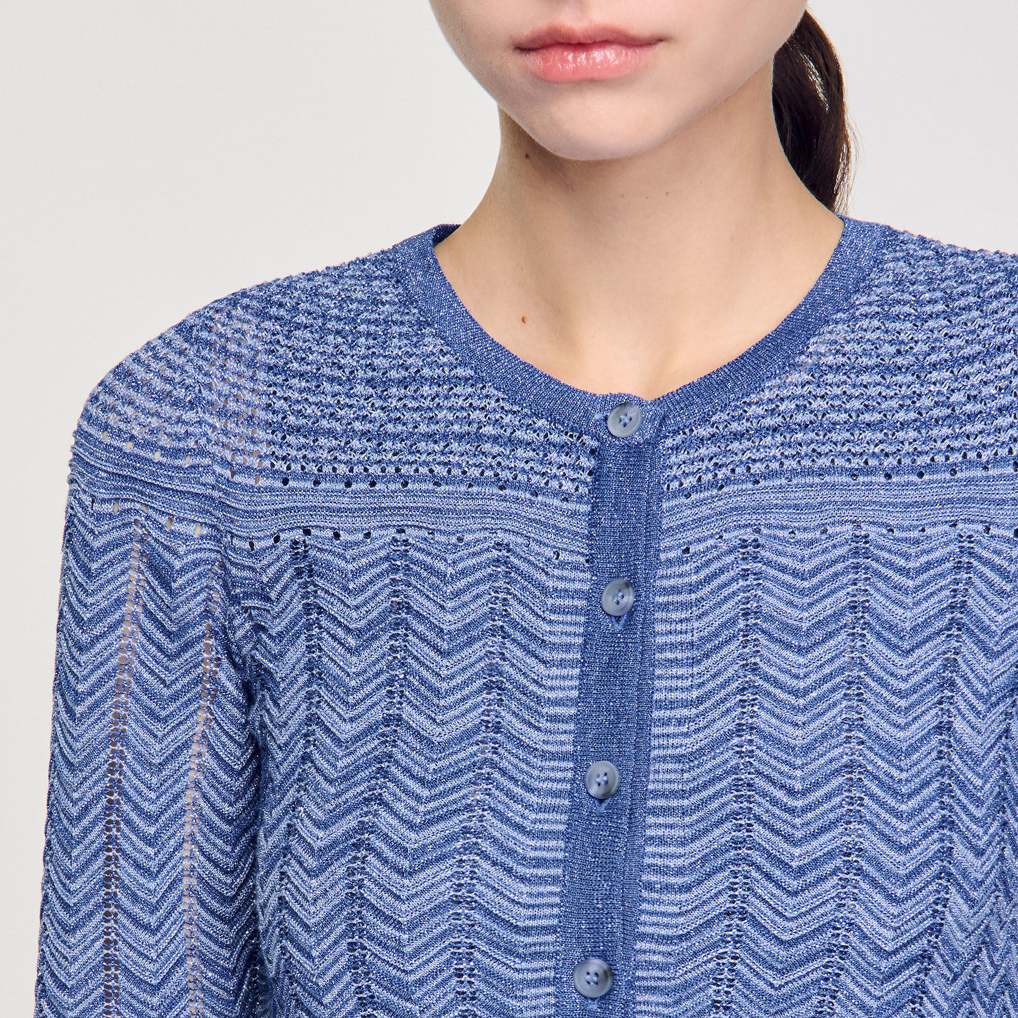 Cardigan in maglia brillante