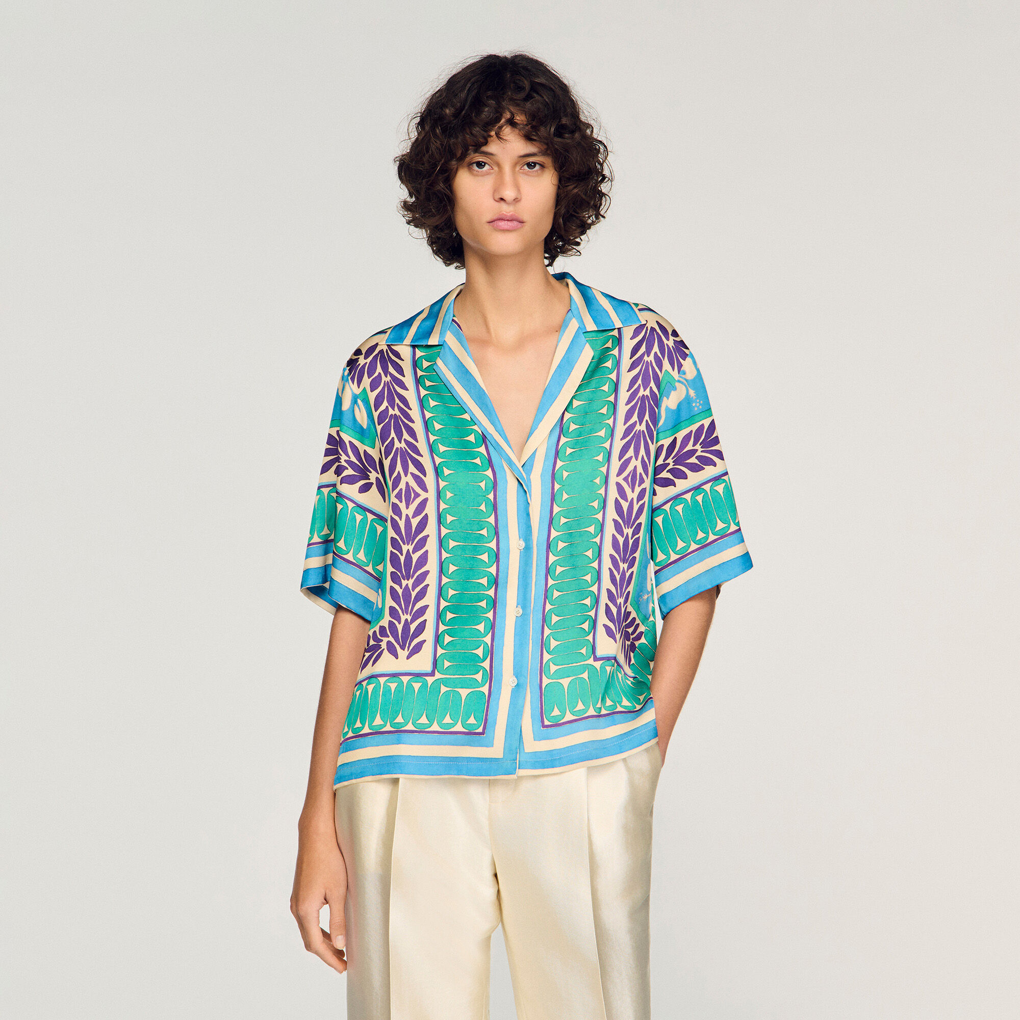 Camicia con stampa a fiori