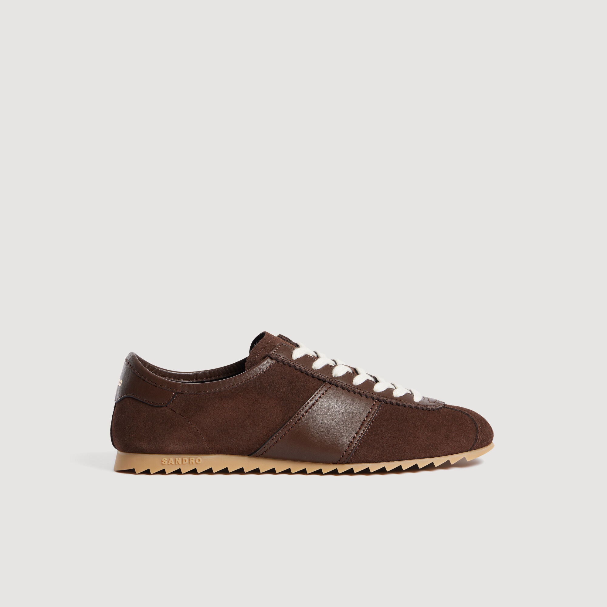 Sneakers basse in pelle e camoscio