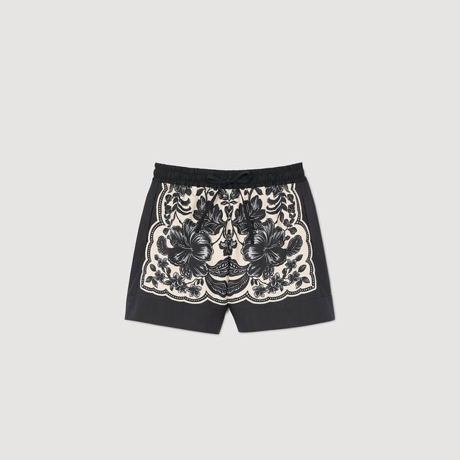 Shorts con stampa a fiori