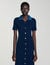 Abito lungo maglia colletto denim