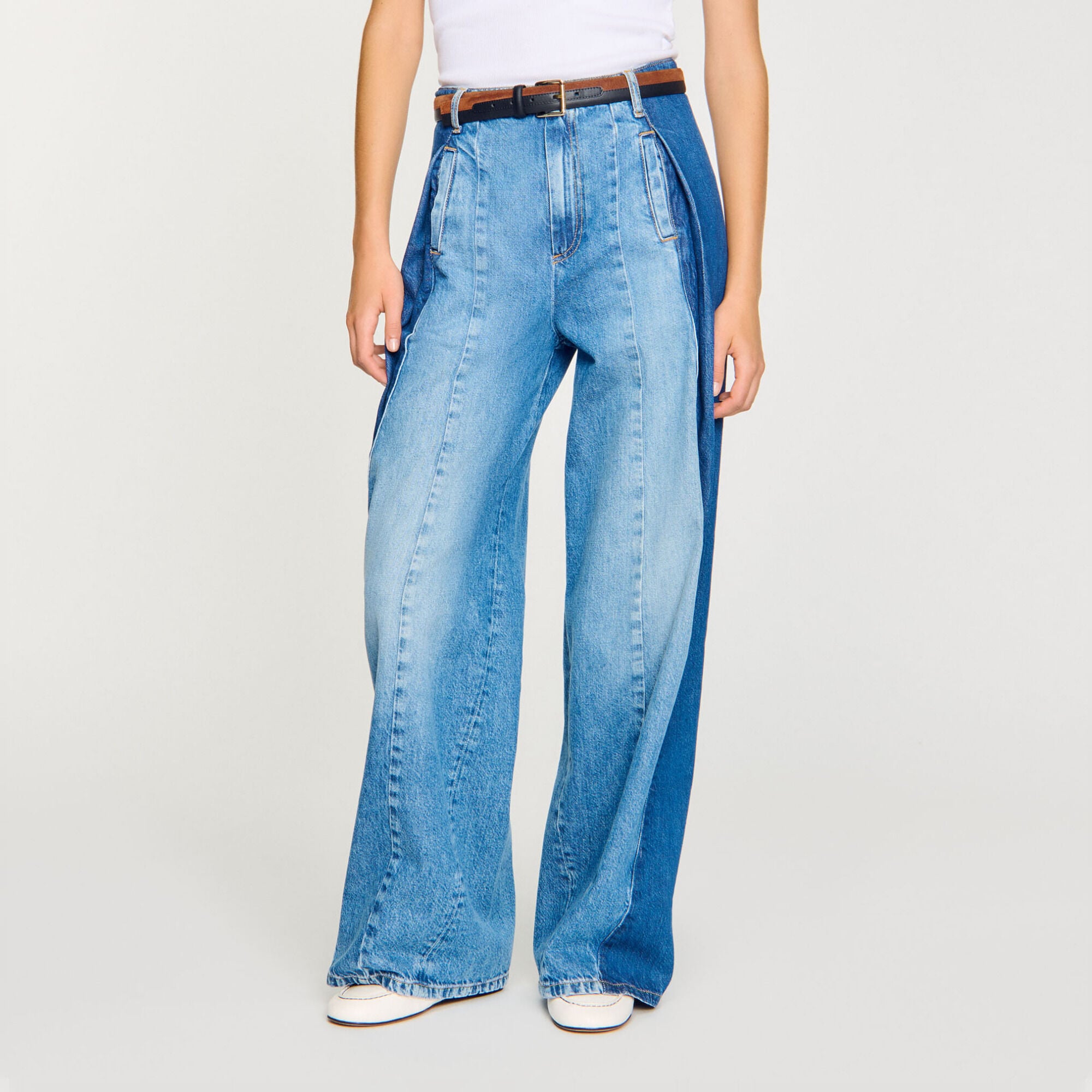 Jeans con inserti a contrasto - Donna | Sandro