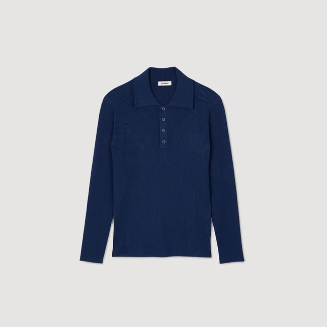 Polo in maglia a coste