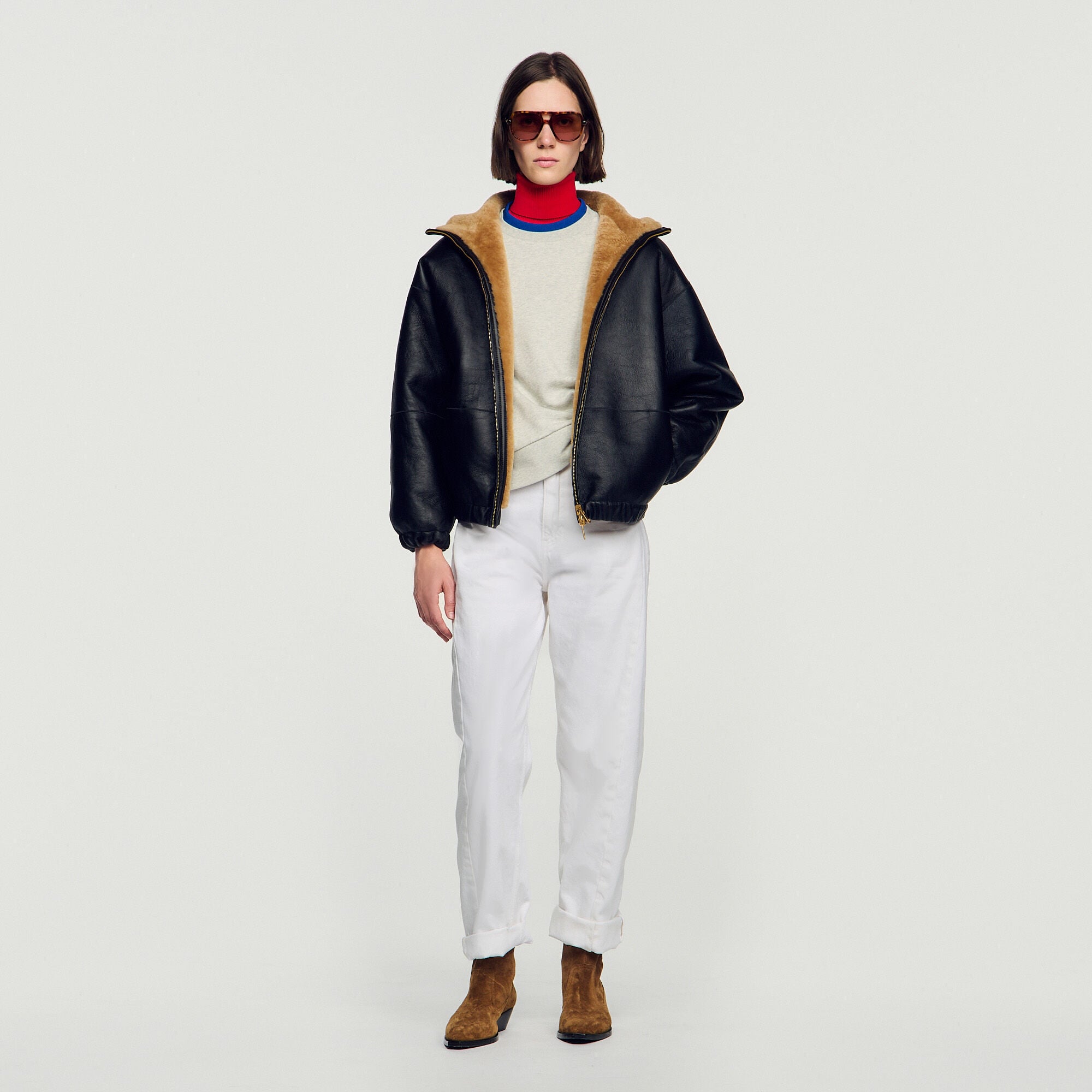 Giacca oversize in shearling - Donna | Sandro