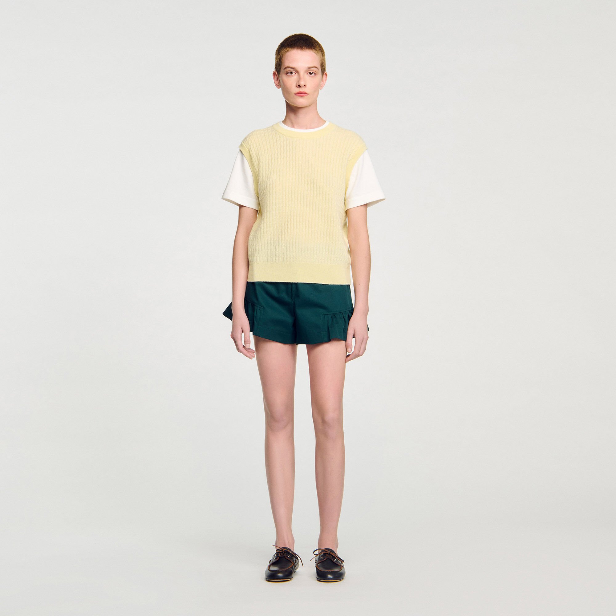 Maglione in maglia bimateriale