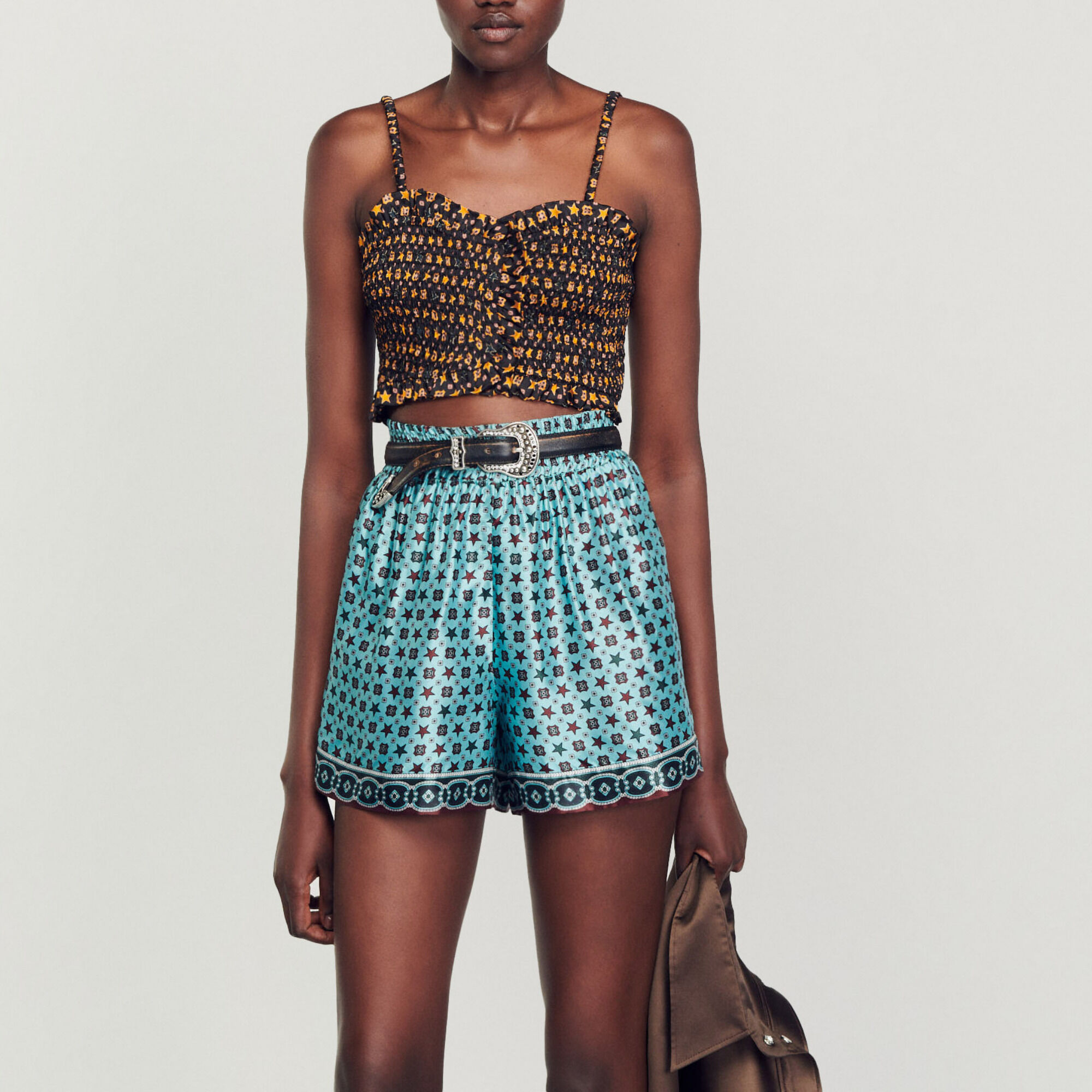 Top corto a punto smock