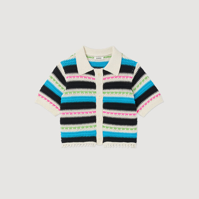 Cardigan corto a righe