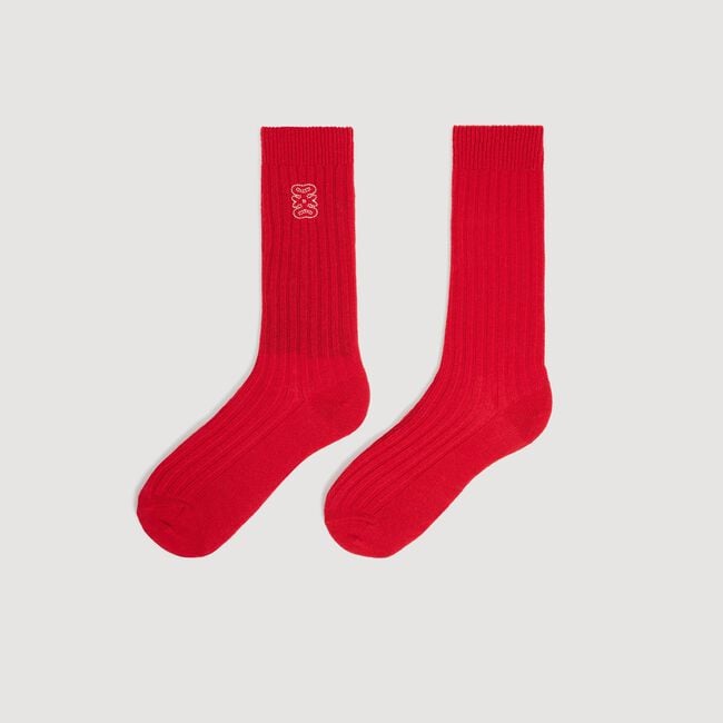 Calzini a coste con logo - Donna | Sandro