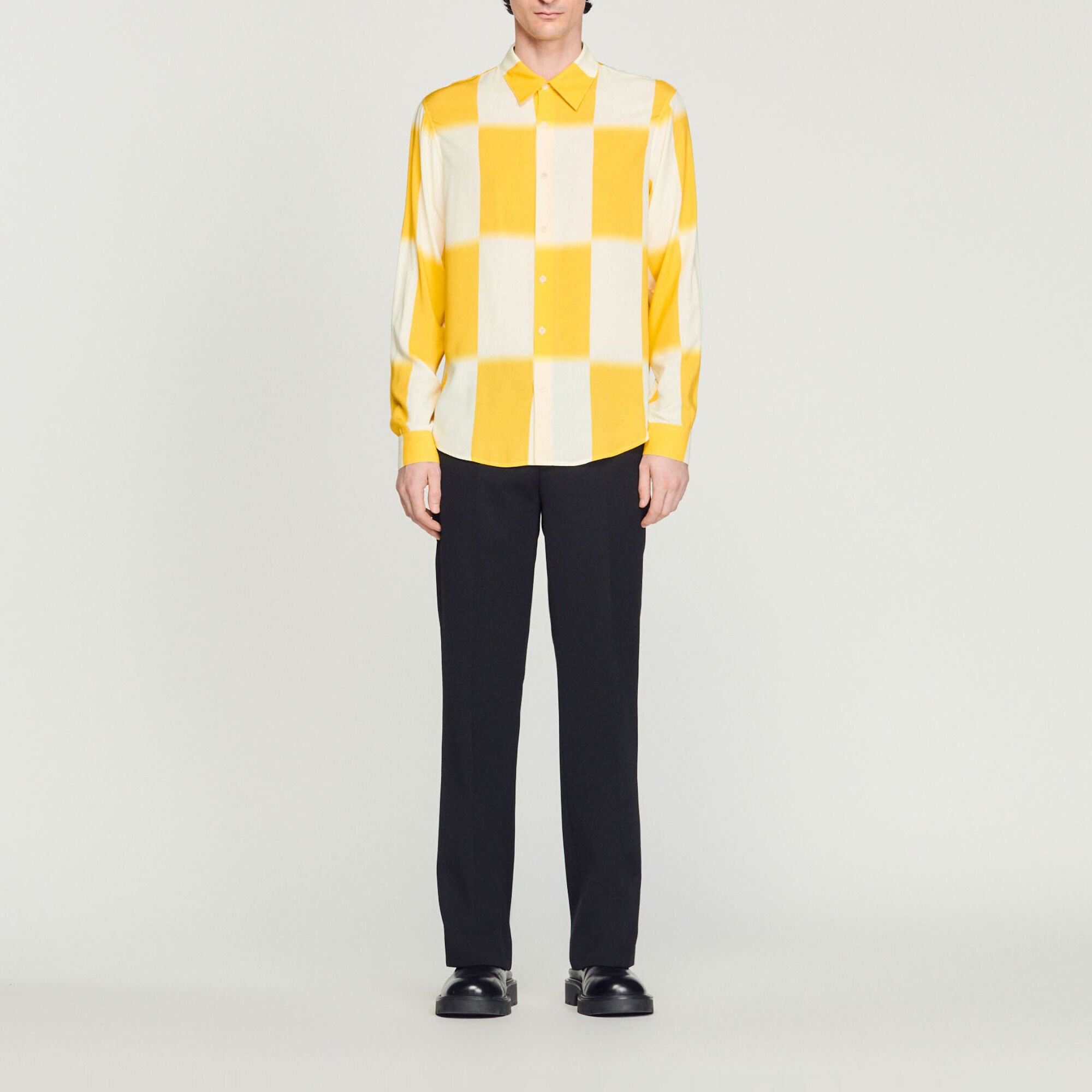 Camicia fluida con stampa a quadri