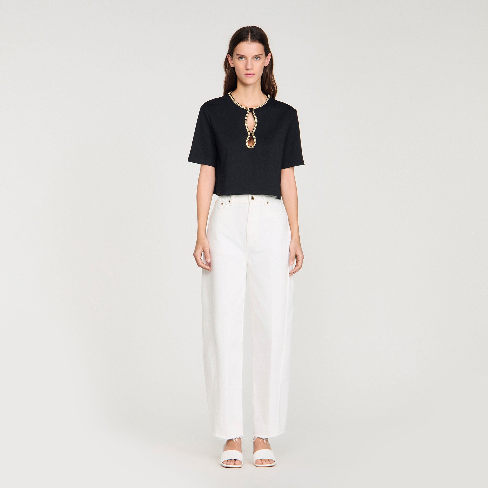 T-shirt corta glitterata