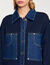 Cardigan con dettagli in denim