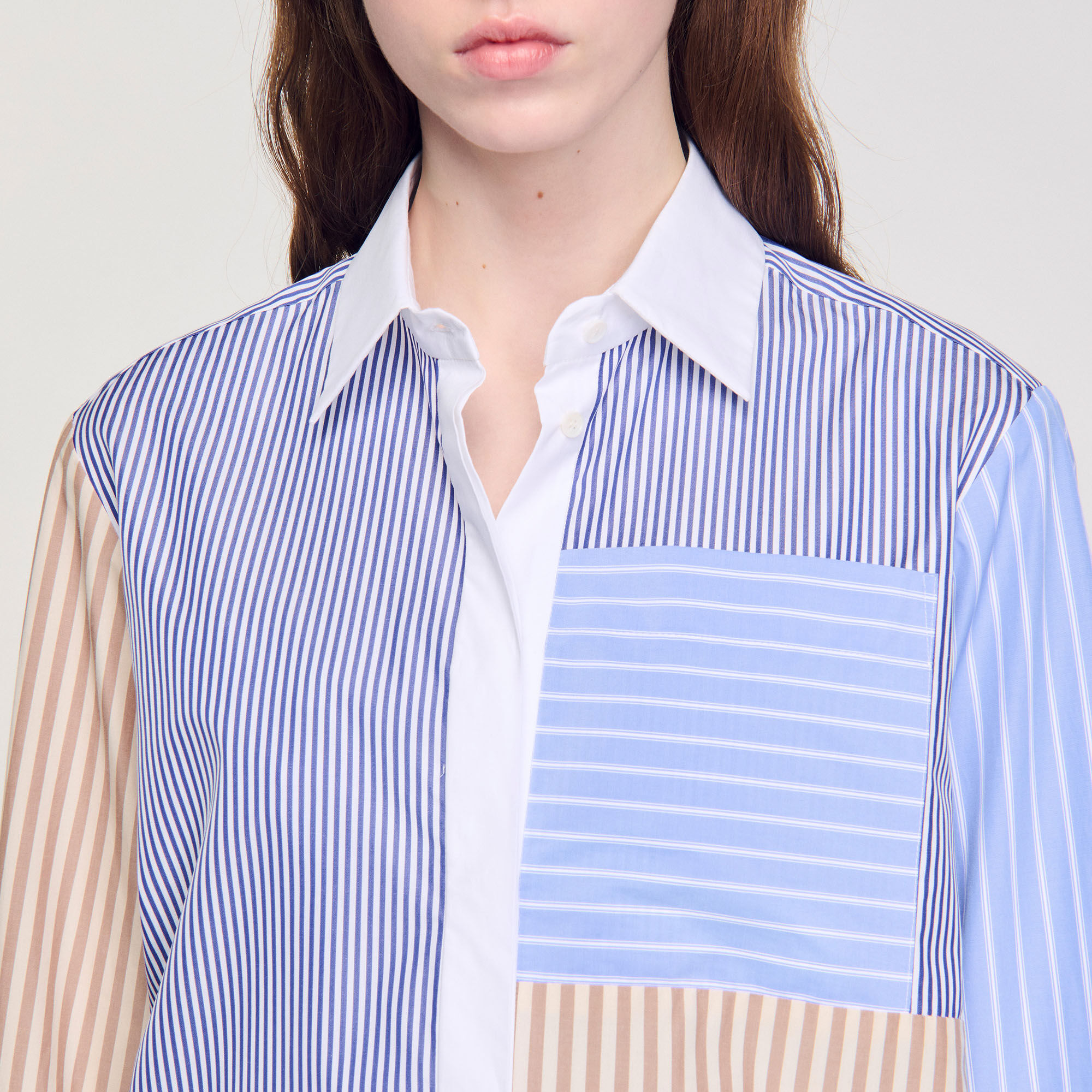 Camicia a righe mix stampe a righe
