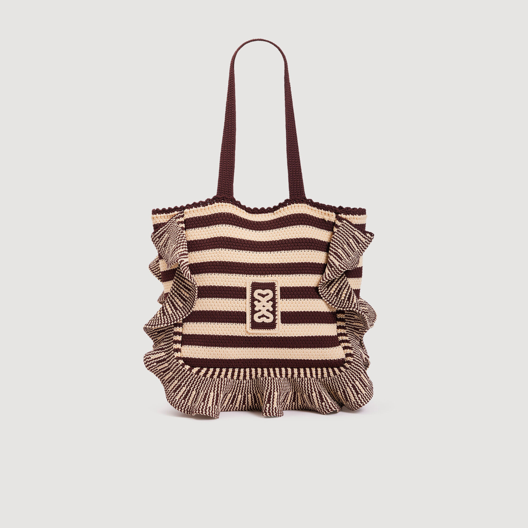 Borsa in crochet a righe