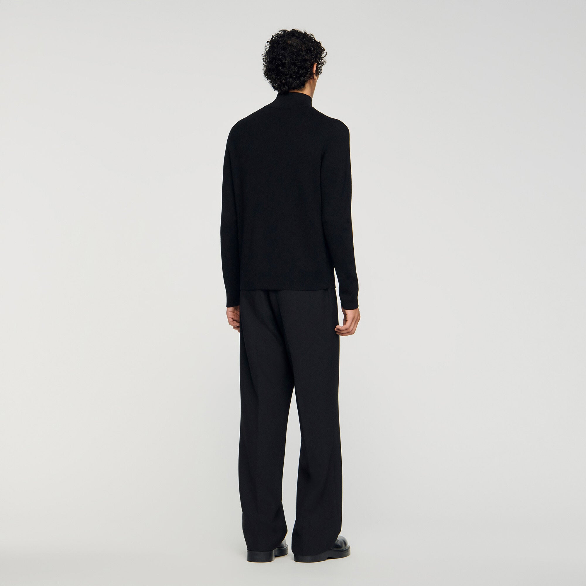 Maglione lana collo alto con zip - Uomo | Sandro