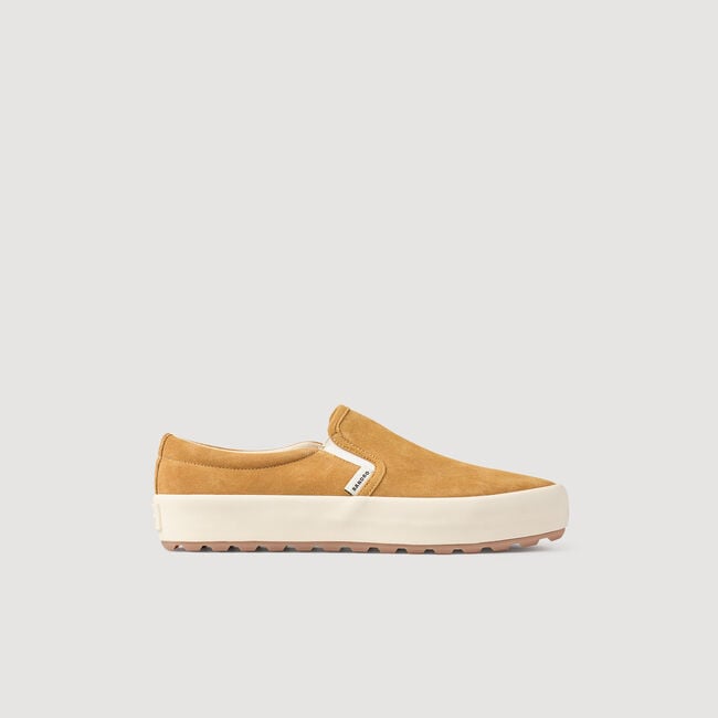 Slip-on in crosta di pelle