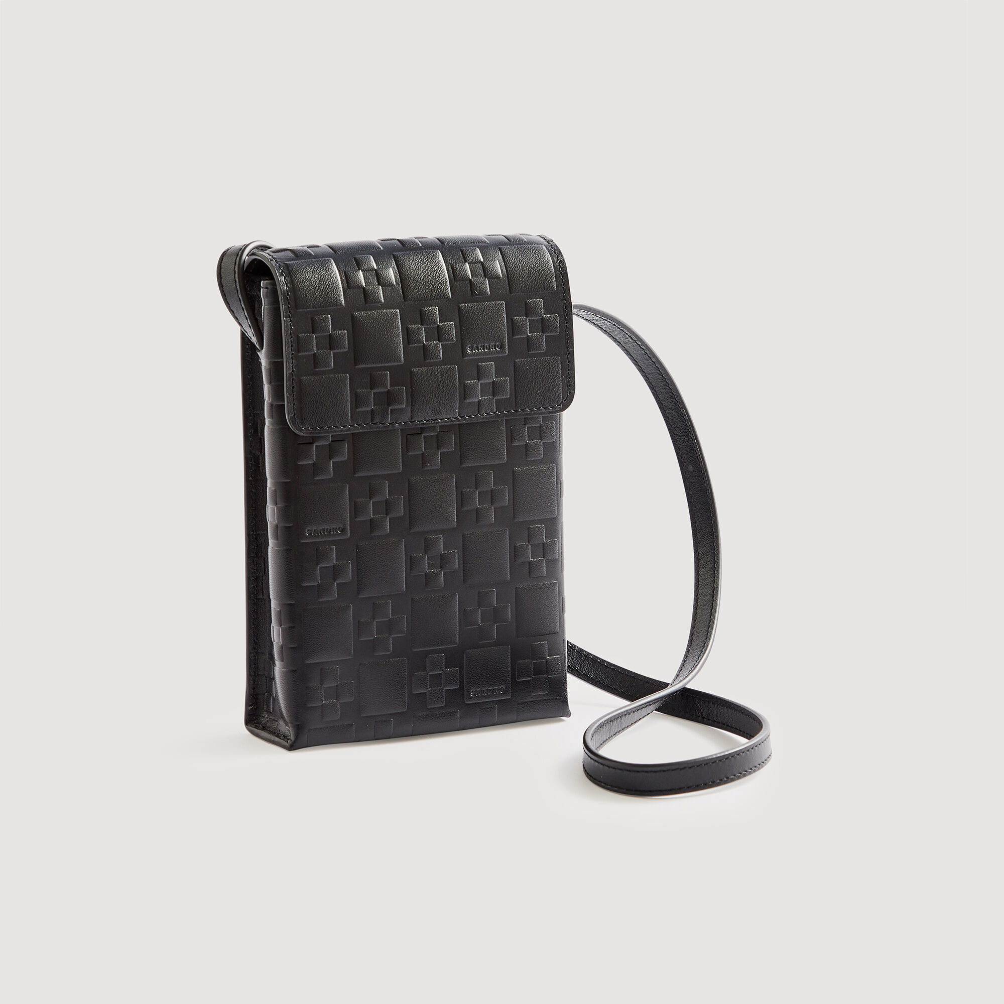 Pochette in pelle goffrata monogramma S